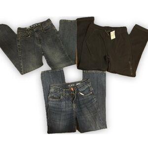 3 pairs- Boys Denim Bootcut Jeans - Black cargo pants 
Size 8